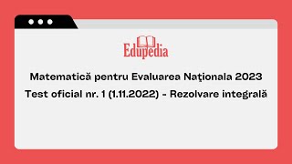 Evaluarea Nationala 2023  Matematica  Model de test oficial 01112022  rezolvare integrala [upl. by Halsey879]