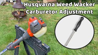 Husqvarna Gas Weed Wacker Carburetor Adjustment [upl. by Auoh]