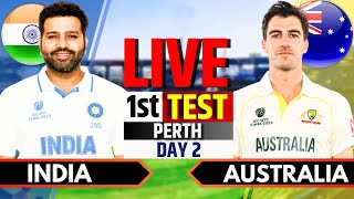 India vs Australia 1st Test Day 2  IND vs AUS Live Match Today  Live Cricket Match Today [upl. by Ylrebmek]