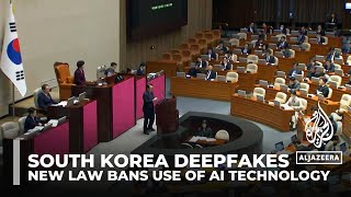 South Korea deepfakes New law bans use of AI technology [upl. by Eidolem]