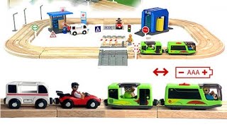 Playtive Junior wooden Motorway Set and Brio trains [upl. by Birgitta]