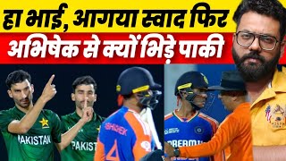 Abhishek Sharma Pakistan spinner umpire forced to intervene in IND vs PAK Emerging Teams Asia Cup [upl. by Rovert]