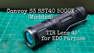 Tir Lens 45° Convoy S3 SST40 5000K Modded‼️BEAMSHOT Review [upl. by Nalda]