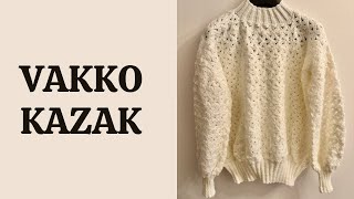 VAKKO KAZAK YAPIMI 🤩 POPÜLER ÇİÇEKLİ  YILDIZ KAZAK YAPIMI  TIĞ İŞİ KAZAK YAPIMI crochet [upl. by Miranda]