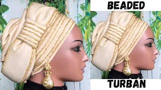 How to make Beaded Turban turbantutorial turban headgear [upl. by Thin]