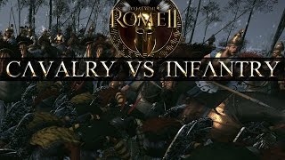 Total War Rome II Mechanics Smashing Infantry With Cavalry  Fire at Will Shieldwall Bracing [upl. by Myrah]