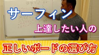 サーフィン上達したい方の正しいボードの選び方 浮力編 ボード選びのコツ ボード体積 [upl. by Earehc]