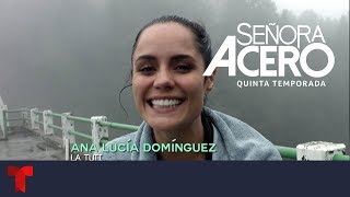 Señora Acero 5  Detrás de cámaras El escape de La Tuti en Señora Acero  Telemundo [upl. by Neenwahs]