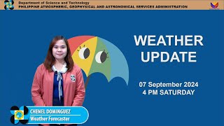 Public Weather Forecast issued at 4PM  September 07 2024  Saturday [upl. by Zedekiah]