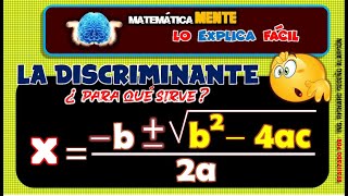 Interpretación del valor de la DISCRIMINANTE en la FÓRMULA general cuadrática  Bien explicado [upl. by Arissa292]