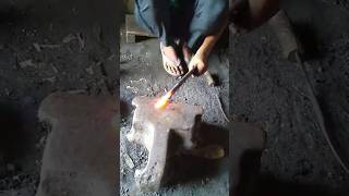 Forging knife handle in 60 seconds shorts shortsvideo how to [upl. by Idola]