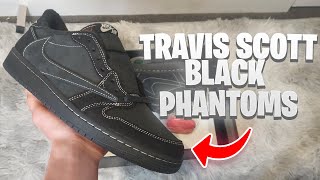 TRAVIS SCOTT quotBLACK PHANTOMSquot Shoe Review amp Unboxing [upl. by Penoyer979]