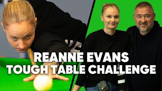 Reanne Evans IMPRESSIVE Tough Table Challenge [upl. by Ortrud934]