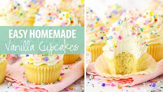 Easy Homemade Vanilla Cupcakes [upl. by Alpert]