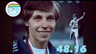 Marita Koch 400m 4816 Prague Friendship Games 1984  interview Kocembová Kratochvilová [upl. by Littlejohn]