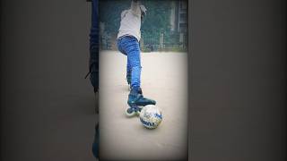 Powerslide on football⚽👈🙏skateparty3 trollface skating roadskating skateparklife viralvideo [upl. by Ylimme54]