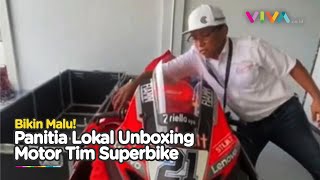 NORAK Panitia Sirkuit Mandalika Buka Kargo Tim Superbike Ducati Dijadiin Konten [upl. by Ttirb]