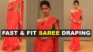 5 நிமிடத்தில் புடவை கட்டுவது எப்படி  Saree draping Tamil [upl. by Gerstner]