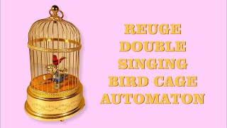 Vintage Reuge Double Singing Bird Cage Automaton [upl. by Auqinom]