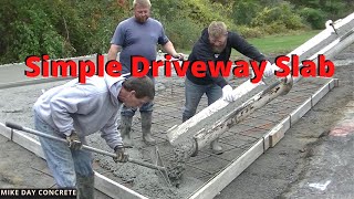 How To Form Pour and Finish A Concrete Driveway  Parking Area Slab [upl. by Aratahc368]