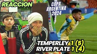 TEMPERLEY 1  5  RIVER PLATE 1  4   Reacciones de Hinchas de River  COPA ARGENTINA 2024 [upl. by Dranik910]