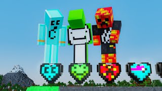 MineCraft but YouTubers are Custom Hearts [upl. by Amian]