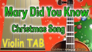 Mary Did You Know  Christmas song  Violin  Play Along Tab Tutorial [upl. by Vudimir44]