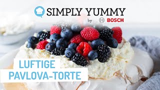 Luftige PavlovaTorte mit Mascarpone und Beeren 🍰  SIMPLY YUMMY Rezepte [upl. by Geiss]