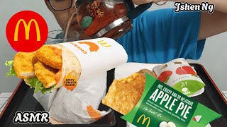 ASMR McD Spicy Tomato Chicken Wrap with Apple Pie Eating Sounds by Jshen Ng 151 [upl. by Grim]