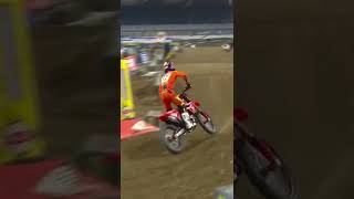 A familiar sight Jett Lawrence crossing the finish line first 🏁🔥 Supercross [upl. by Ajak]