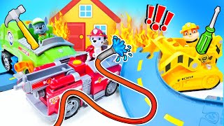 Spielzeug Video für Kinder  Paw Patrol Wir löschen das Feuer und reparieren die Straße [upl. by Onimod]