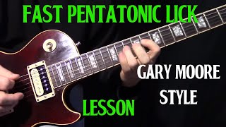 Gary Moore inspired fast pentatonic blues lick lesson [upl. by Guthrie]