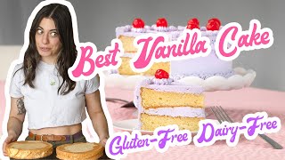 best ever vanilla cake recipe glutenfree and dairyfree light fluffy birthday cake [upl. by Ezalb261]