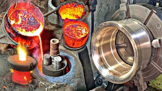 Incredible Manufacturing Process of Biggest Shaf Bush Roll Machine Brass Casting process in industry [upl. by Ynohtnaluap332]