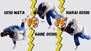 Uchi Mata Vs Hane Goshi Vs Harai Goshi  Whats The Difference [upl. by Letrice798]