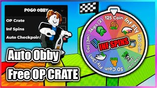 🎁OP Pogo Obby Script  Inf Spin  OP Crate  Auto Obby [upl. by Hannan]