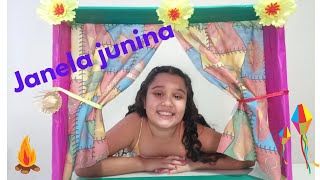 como fazer uma moldura para painel de fotos de festa junina uma janela junina linda [upl. by Yvette909]