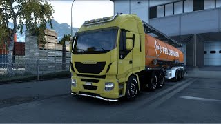 Italia  Iveco Stralis Hi Way  Feldbinder Trailer  Cruzando frontera Austria  Italia  ETS2 [upl. by Osrit]