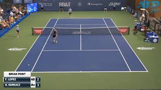 WINSTON SALEM OPEN 2019 HUBERT HURKACZ  FELICIANO LOPEZ SKRÓT MECZU HIGHLIGHTS [upl. by Anawat105]