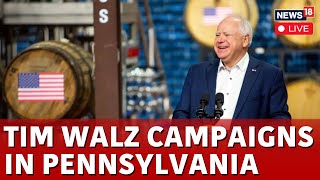 Tim Walz Live  Tim Walz Speech Pennsylvania Live  Tim Walz Campaign Live  US News LIVE  N18G [upl. by Inal]