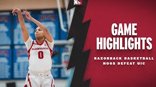 Highlights Hogs Defeat UIC  RAZORBACK BASKETBALL [upl. by Annaiviv]