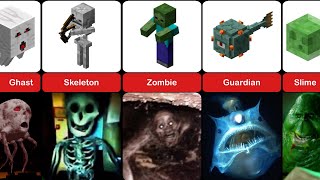 All Minecraft Mobs and Cursed Images – Comparison [upl. by Hayott]