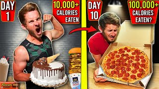 I Did A 10000 Calorie Challenge EVERY DAY For 10 Days In a Row [upl. by Aneeled311]