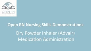 Dry Powder Inhaler Advair Medication Administration [upl. by Alleuqahs]