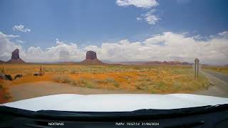 Dashcam Time Lapse Monument Valley from Forrest Gump Point to Gouldings Lodge 😀 [upl. by Garling]