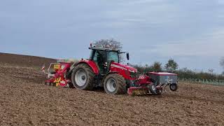 Farmerpower 🇨🇭 💪 bei der Getreidesaat 🌾 mit Massey Ferguson und Pöttinger [upl. by Hpeseoj161]