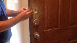 how to Installing keyless deadbolt one sided deadbolt rekeytraining [upl. by Persis53]