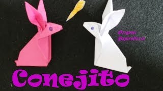 Origami  Papiroflexia Tutorial Conejito papel Nivel medio facil [upl. by Nylirahs]