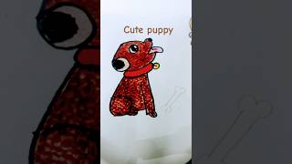 Easy drawing cute PUPPY dog with 6621 in seconds music funny drawingtutorials kidseasydrawing [upl. by Dloraj]