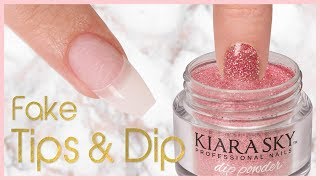 How to Apply Dip Powder with Nail Tips  Step by Step [upl. by Hoopes]